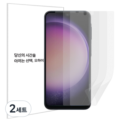 오하이 전면 3D 풀커버 TPU 지문방지 무광택 휴대폰 액정보호필름 3p + 부착 가이드툴 세트, 2세트