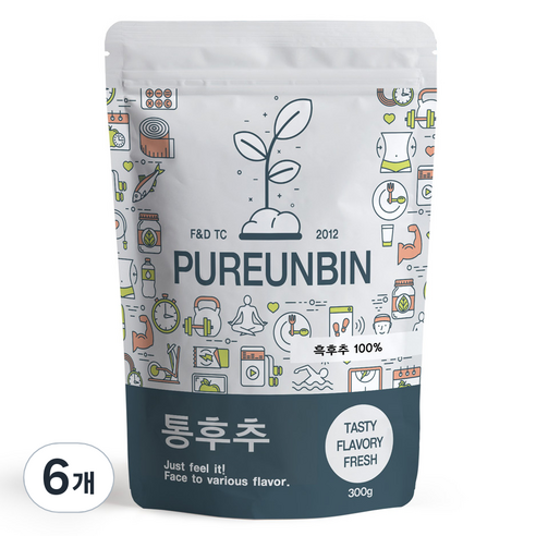 푸른빈 통흑후추, 300g, 6개