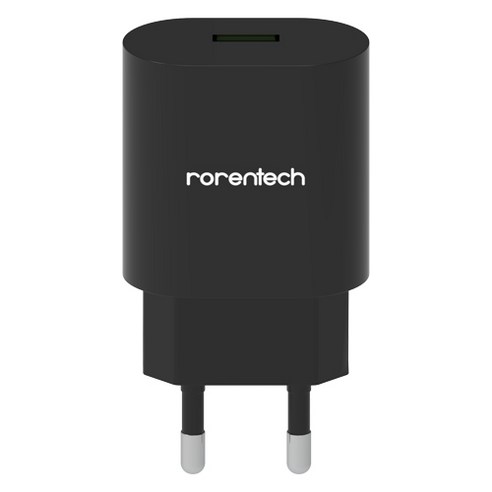 로랜텍 퀄컴 퀵차지 고속 충전기 RT86, 블랙, 1개