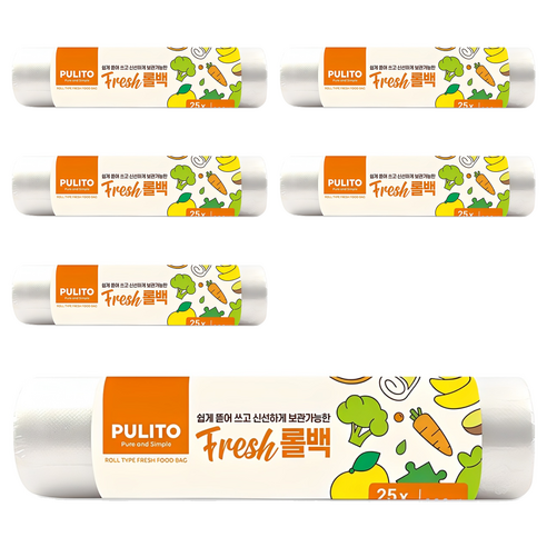 뿌리또 프레쉬 롤백 중 25cm x 35cm, 중(M), 200개입, 6개
