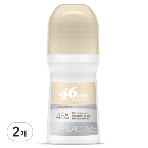 온더바디 46cm 나이아신아마이드 롤온 데오드란트 화이트 머스크향, 75ml, 2개
