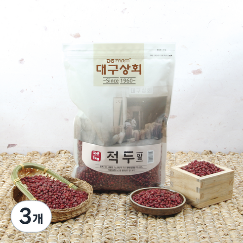 대구상회 국산 적두 팥, 1kg, 3개