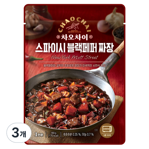 차오차이 180g 스파이시 블랙페퍼 짜장, 18개 빠자빠