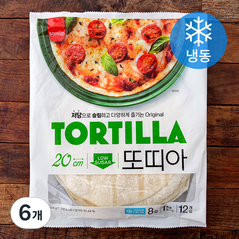 삼립 또띠아 8호 (냉동), 42g, 6개, 12개입