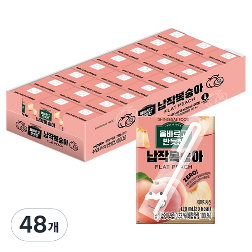 올바르고반듯한 납작복숭아, 48개, 120ml