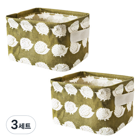 더자카 패브릭 사각 바스켓 2종, C타입, 3세트