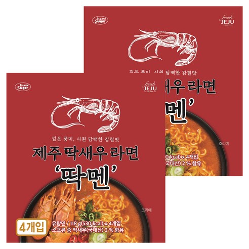 컬러슈가 제주딱새우라면 딱멘 118g