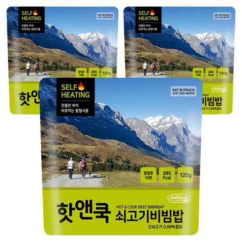 이지밥 핫앤쿡 쇠고기비빔밥, 120g, 3개