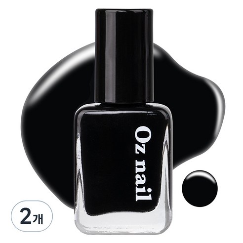 오즈네일 샤인 무드 네일 컬러 매니큐어, 36.리얼블랙, 8ml, 2개