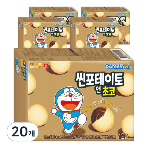 초키앤쿠키 도라에몽 씬 포테이토 앤 초코, 72g, 20개