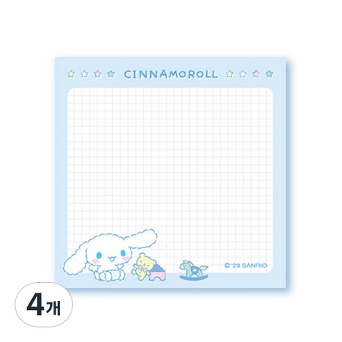 산리오 시나모롤 마이 데일리 떡메모지, 랜덤발송, 1개입, 4개