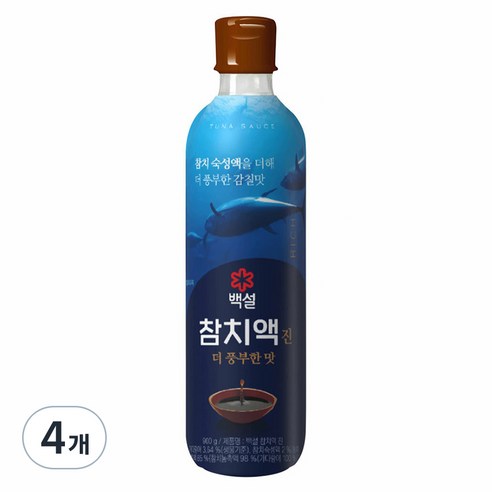 백설 참치액 진 더 풍부한맛, 900g, 4개