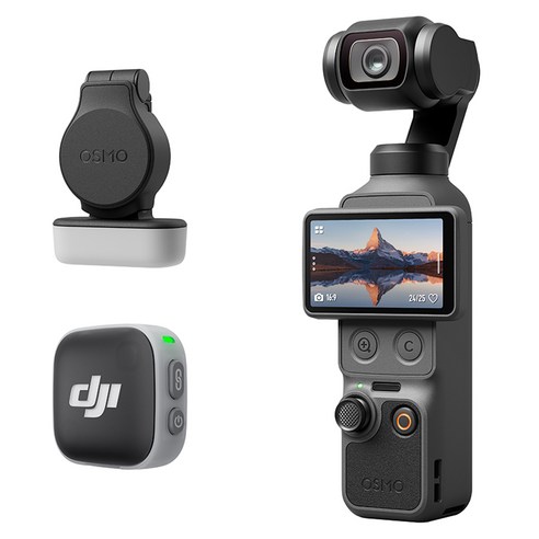 DJI Osmo Pocket 4 시네마틱 에센셜 콤보 액션캠 + Mic Mini 2 송신기 + 필라이트 세트