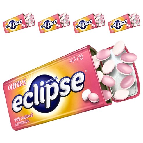 이클립스 피치향 캔디, 34g, 5개