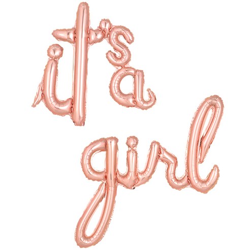 파티팡 it''s a girl 이니셜 은박풍선 세트, 로즈골드, 3세트