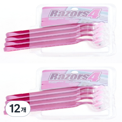 드위트리 Razors 4 일회용 면도기 핑크, 12개, 4개입