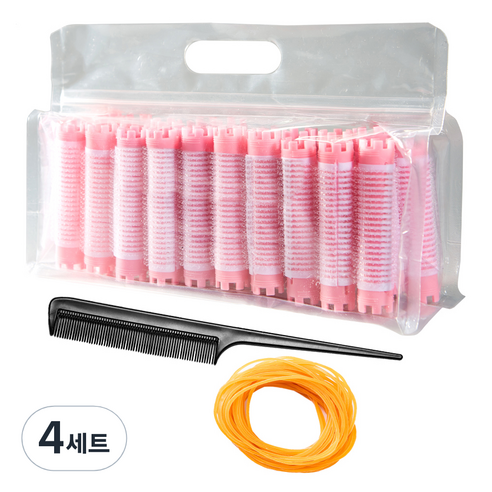 셀리본 헤어볼륨 롤스타 뿌리 볼륨펌 매직찍찍이 롯드 1호 세트, 4세트, 랜덤발송(롯드)