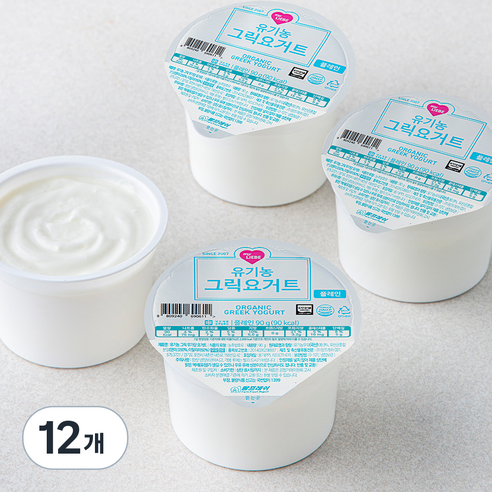 팜프레쉬 유기가공식품 인증 그릭 무가당 요거트, 90g, 4개입, 3개