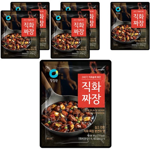 청정원 직화짜장 분말, 80g, 6개