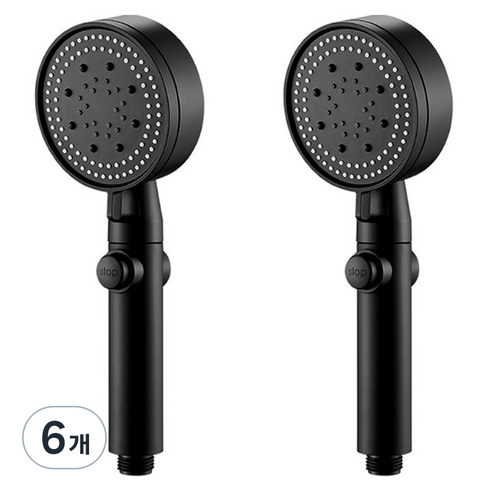 윈프라이스 5단 미스트 스파 샤워기, 6개, 블랙