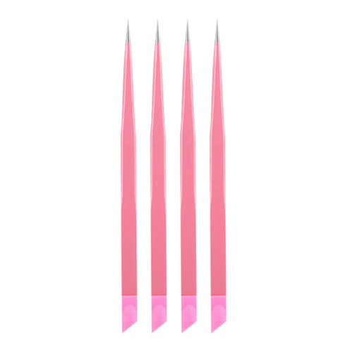 꾹꾹이 네일핀셋, 핑크, 4개