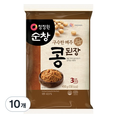 청정원 구수한 메주 콩된장, 10개, 450g
