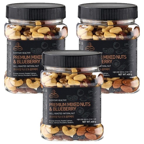 넛츠팜 프리미엄 믹스넛&블루베리, 400g, 3개