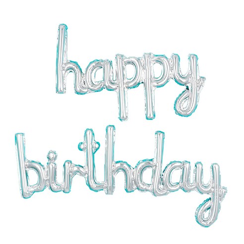파티팡 happy birthday 이니셜 은박풍선 세트, 실버, 3세트