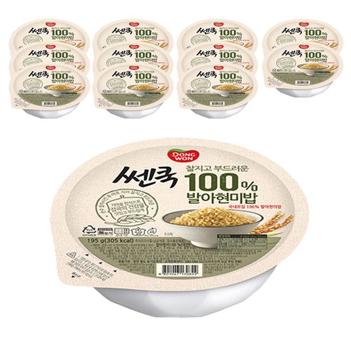 동원 쎈쿡 발아 현미밥, 195g, 12개