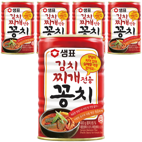 샘표 김치찌개용 꽁치 통조림, 400g, 5개