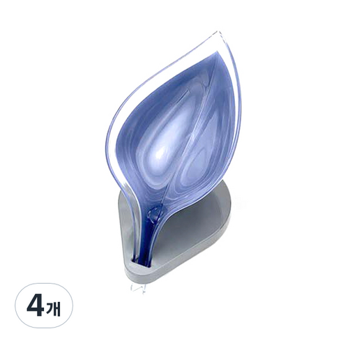 나뭇잎 비누 받침, 다크블루, 4개