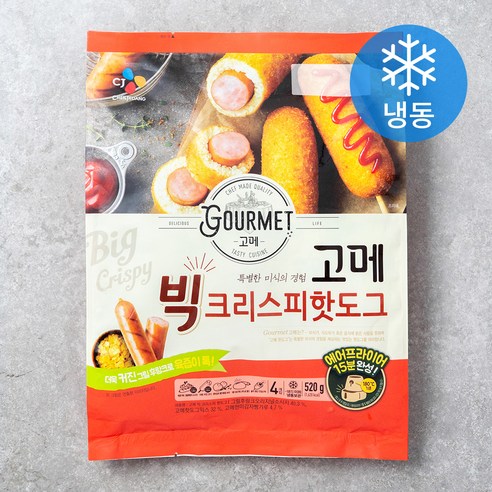 고메 빅크리스피 핫도그 4개입 (냉동), 520g, 1개