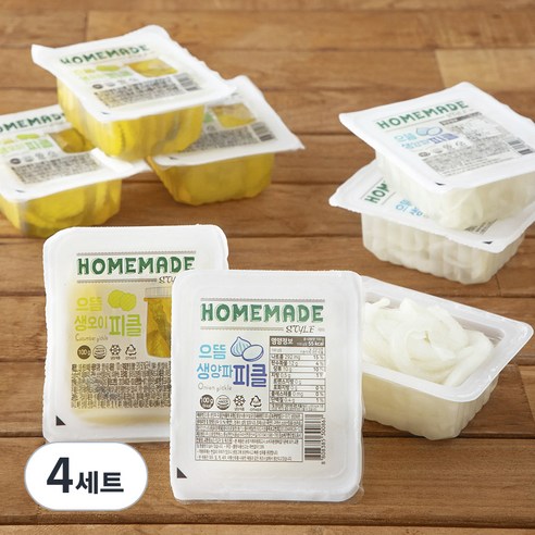 으뜸 생오이피클 100g x 4팩 + 생양파피클 100g x 4팩, 800g, 4세트