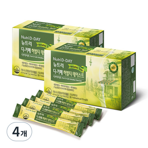 뉴트리디데이 디카페 허벌티 테이스트 다이어트, 1.5g, 90개입, 4개