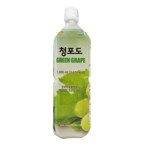 스위트코리아 청포도 액상 음료, 1L, 1개 스위트코리아복숭아