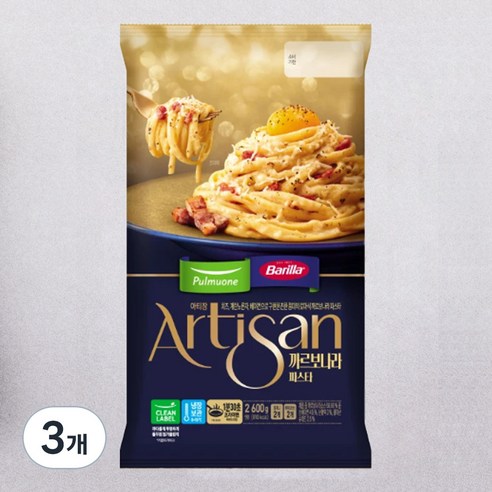 풀무원 바릴라 아티장 까르보나라 파스타 2인분, 600g, 3개