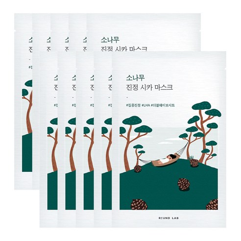 라운드랩 소나무 진정 시카 마스크, 1개입, 20개