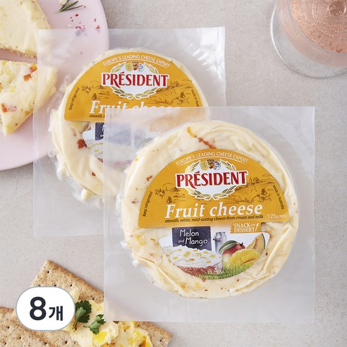 프레지덩 멜론 앤 망고 크림치즈, 125g, 1개입, 8개