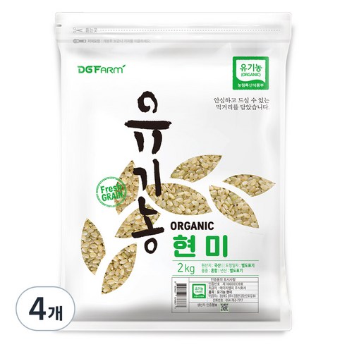 대구농산 유기농 현미, 2kg, 4개