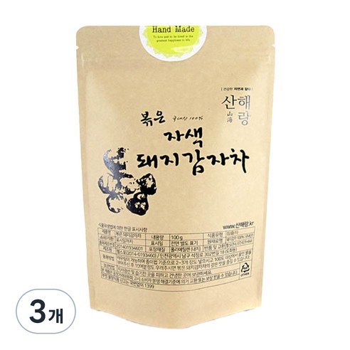 산해랑 수제 볶은 자색 돼지감자차, 100g, 1개입, 3개