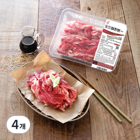 도드람한돈 앞다리 불고기용 1등급 (냉장), 500g, 4개