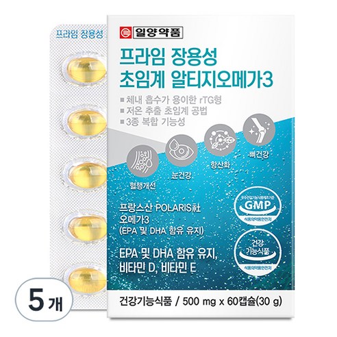 일양약품 프라임 장용성 초임계 알티지 오메가3, 60정, 30g, 5개