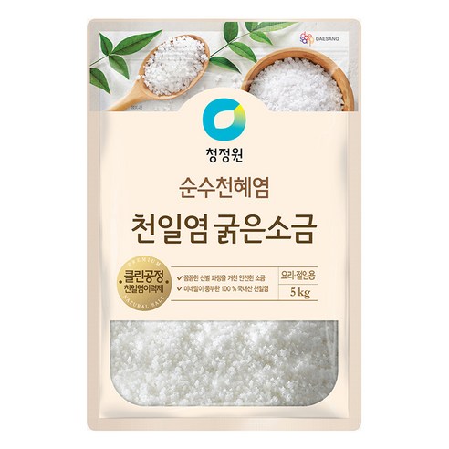 청정원 순수천혜염 천일염 굵은소금, 1kg, 1개