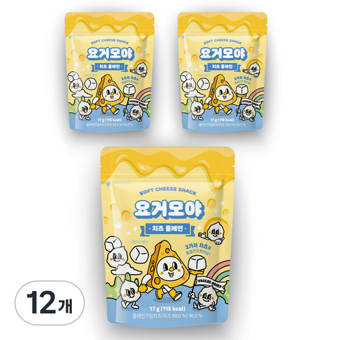 요거모야 치즈 큐브 플레인, 12개, 17g