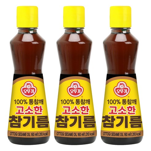 오뚜기 고소한 참기름 병, 160ml, 3개