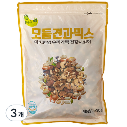 미소한입 두리식품 모듬견과믹스, 1kg, 3개