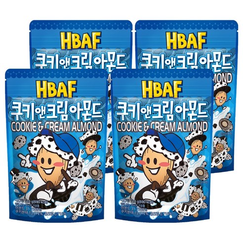 바프 쿠키 앤 크림 아몬드, 120g, 4개
