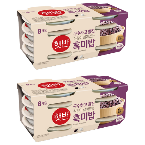 햇반 흑미밥, 210g, 16개