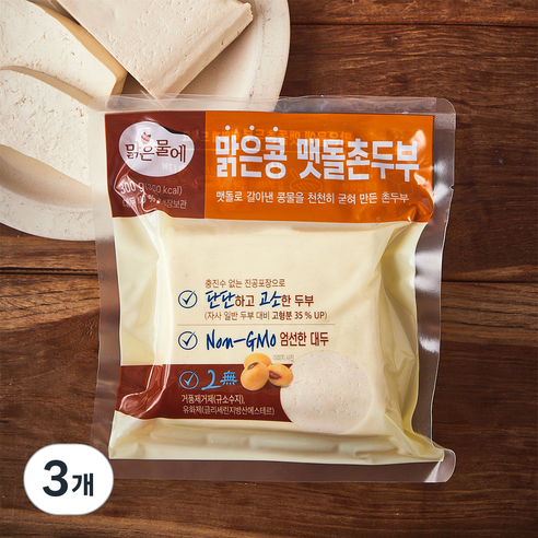 맑은물에 맑은콩 맷돌촌두부, 300g, 3개