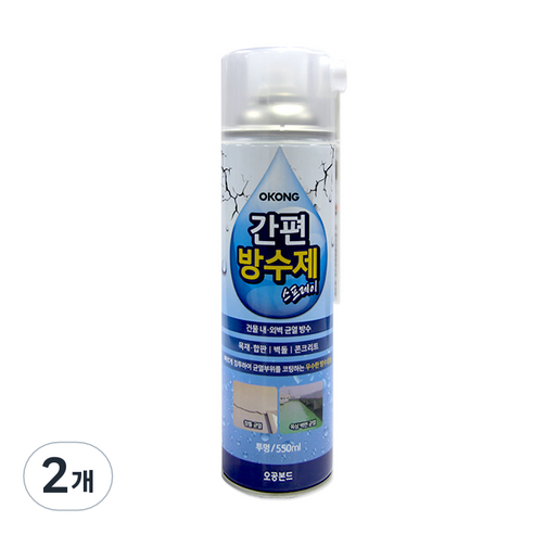오공 스프레이 간편 방수제 투명 550ml, 2개